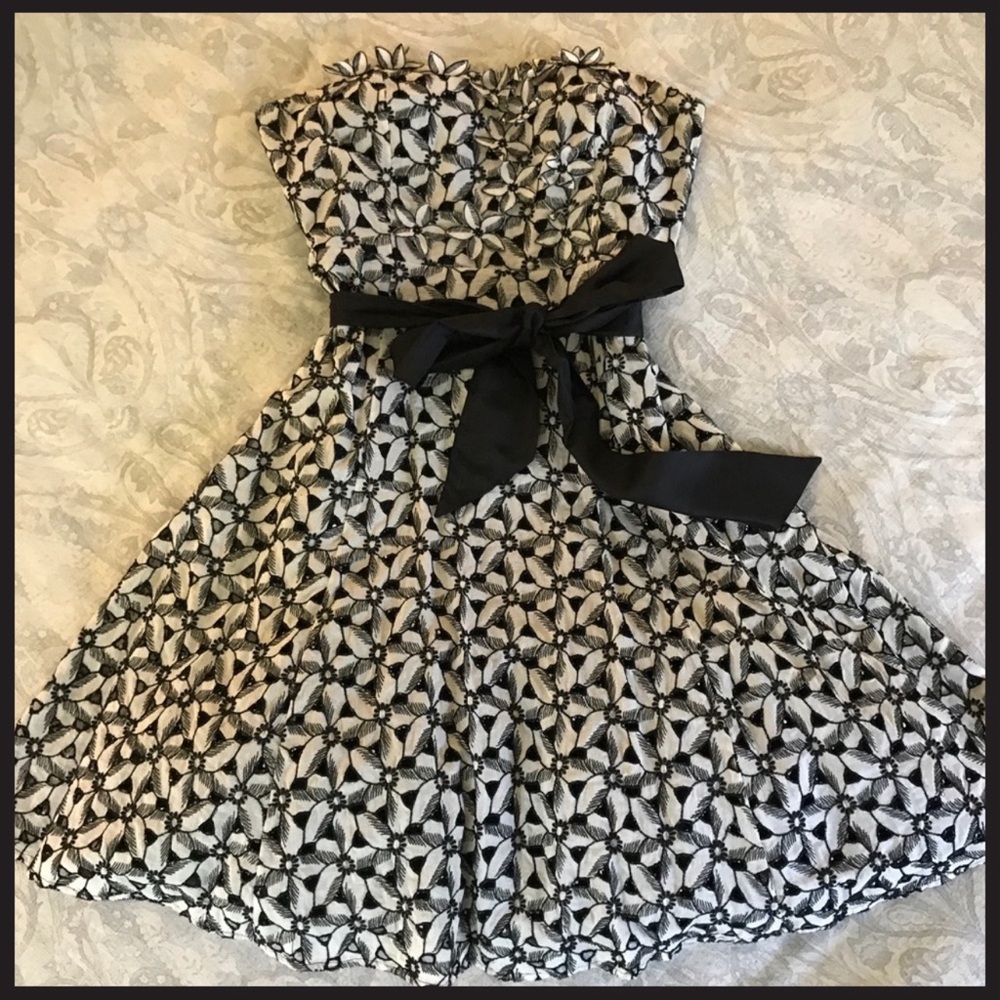 Anthropologie Moulinette Soeurs Strapless Dress 8
Black White Cotton Lined Belt
